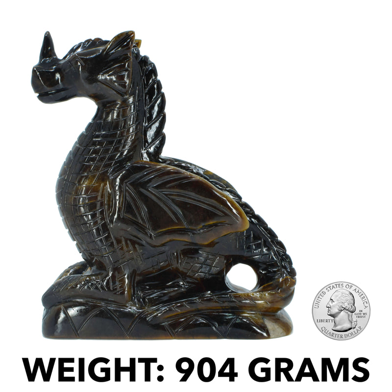 Dragon Carving - Tiger Eye (904 Grams)
