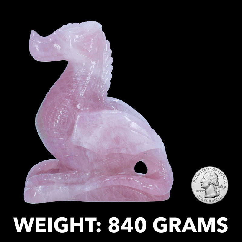 Dragon Carving - Rose Quartz (840 Grams)