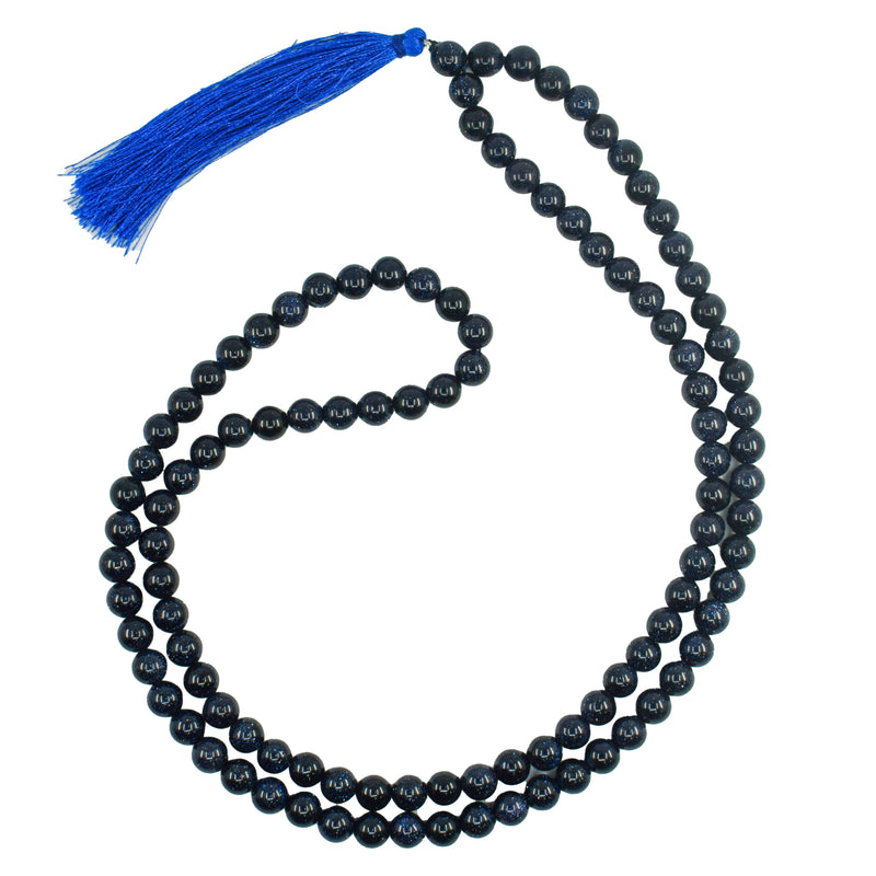 Blue Goldstone 8mm Jap Mala