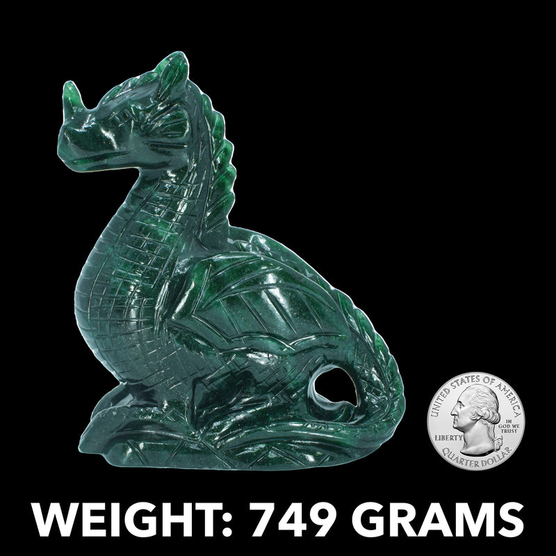 Dragon Carving - Dark Green Aventurine (749 Grams)