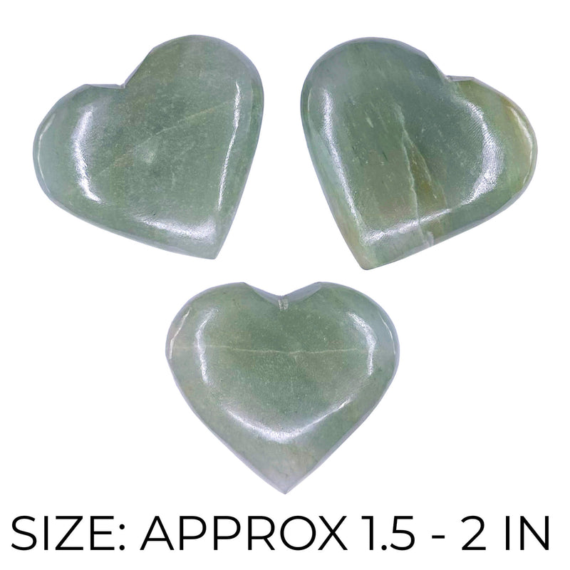Green Aventurine Hearts