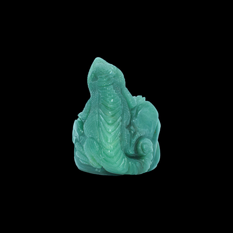 Lizard Carving - Green Aventurine (438 Grams)