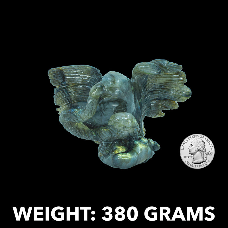 Eagle and Snake Carving - Labradorite (380 Grams)