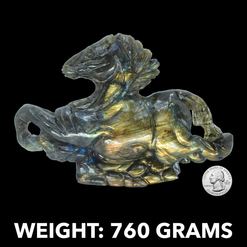 Horse Carving - Labradorite (760 Grams)