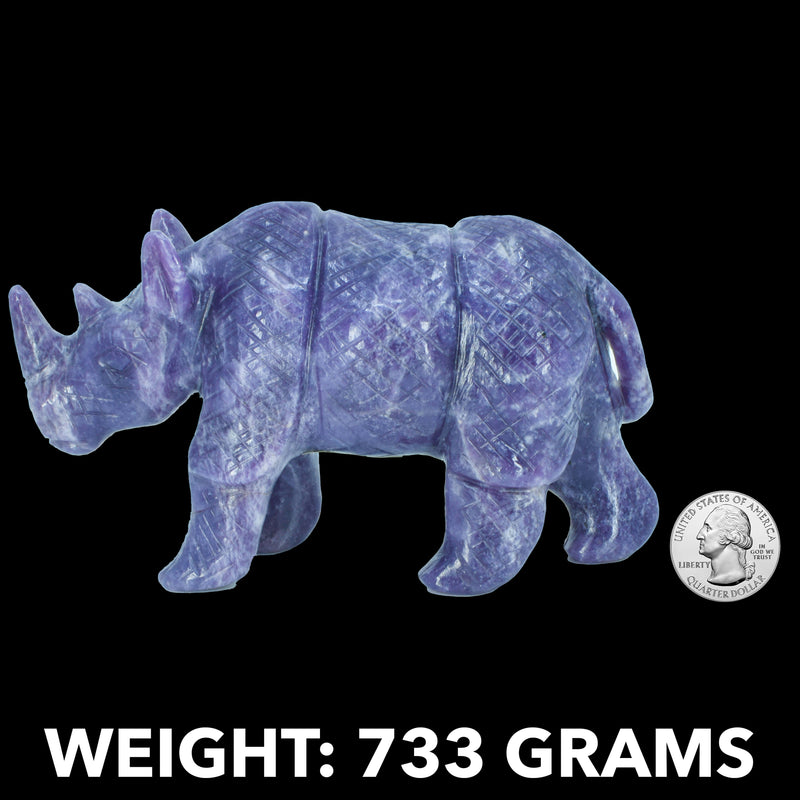 Rhino Carving - Lepidolite (733 Grams)