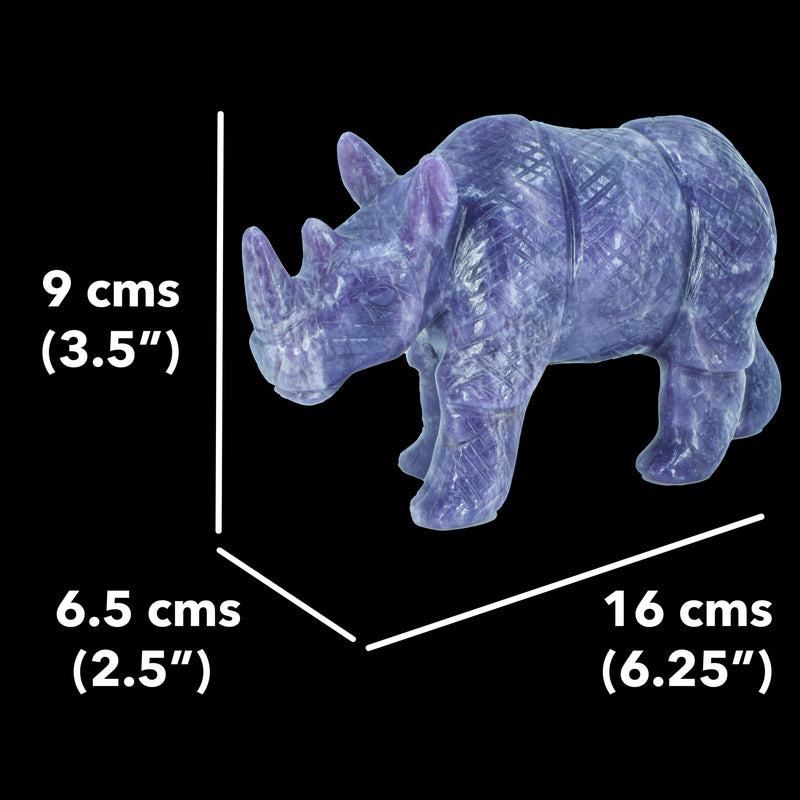 Rhino Carving - Lepidolite (733 Grams)