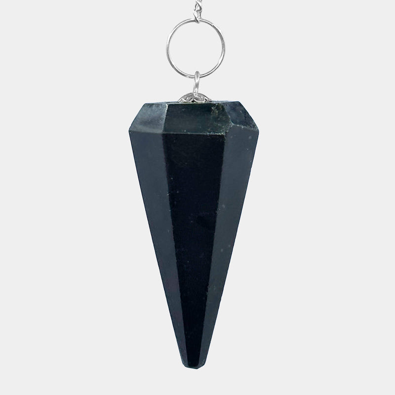 6 Faceted Pendulum - Black Tourmaline