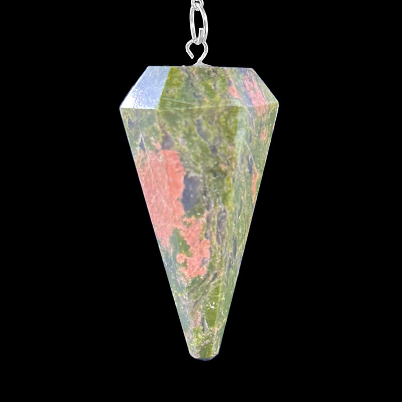 6 Faceted Pendulum - Unakite