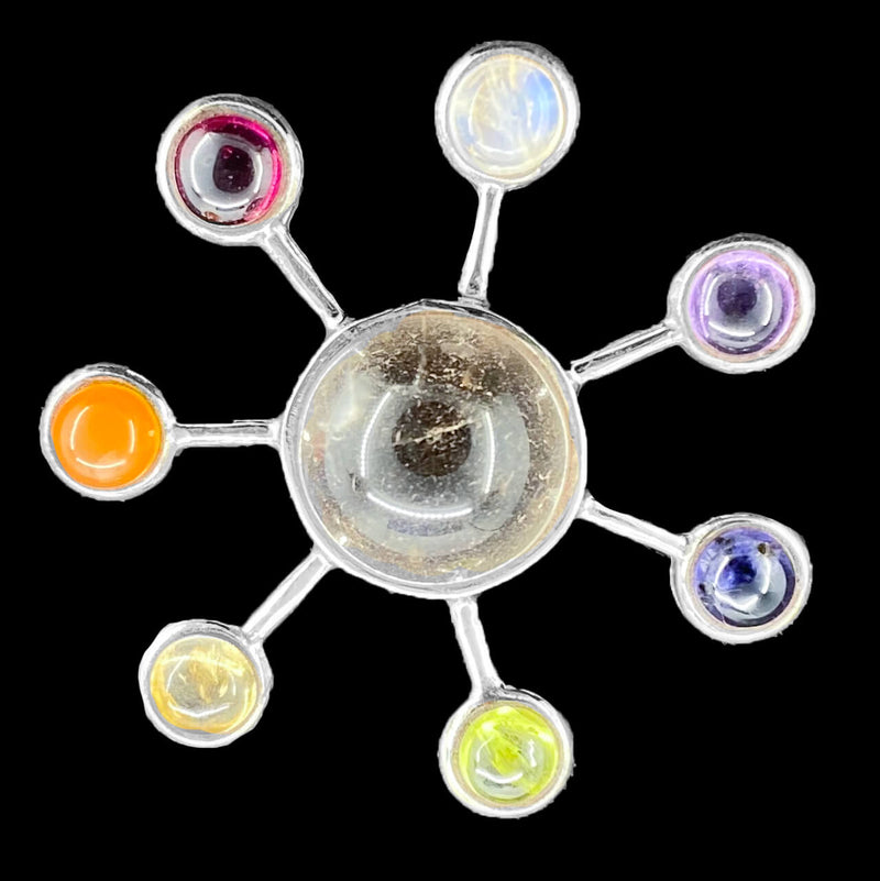 Crystal Ball Chakra Silver Pendant
