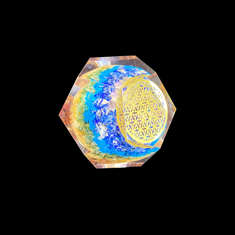 7 Chakra Orgonite Faceted Sphere