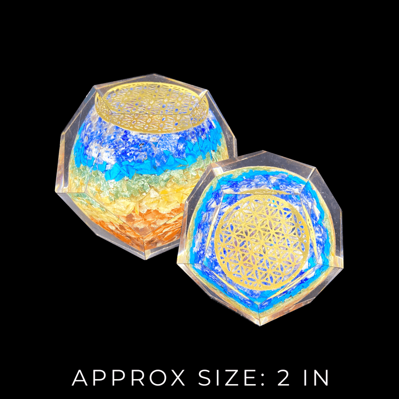 7 Chakra Orgonite Faceted Sphere