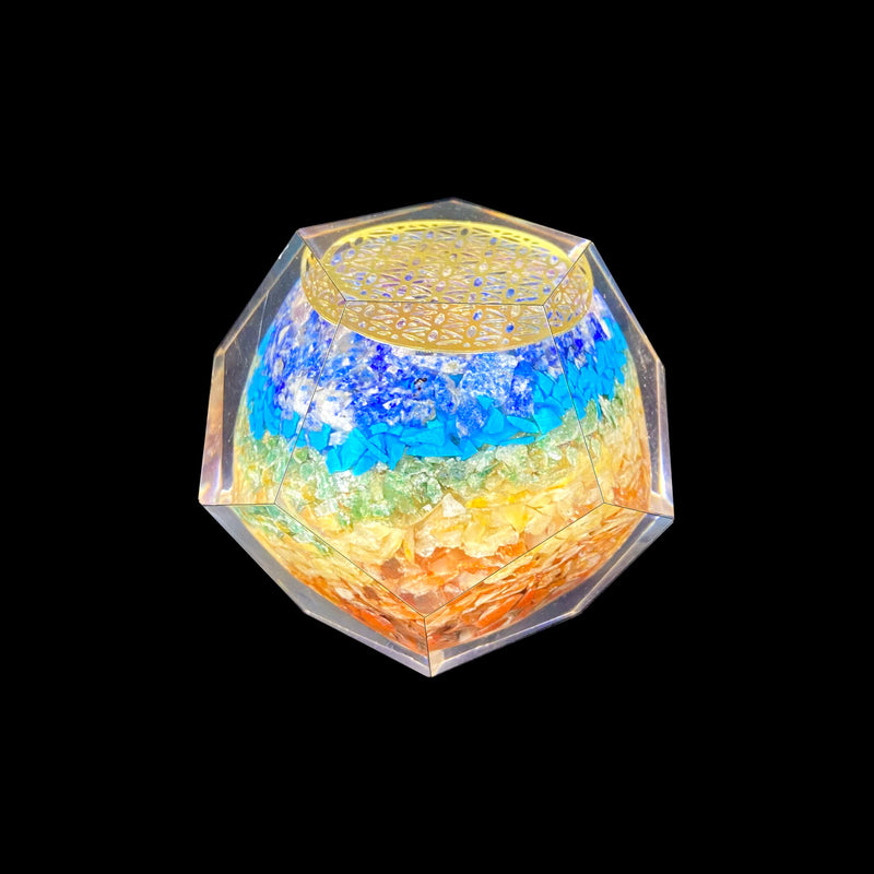 7 Chakra Orgonite Faceted Sphere