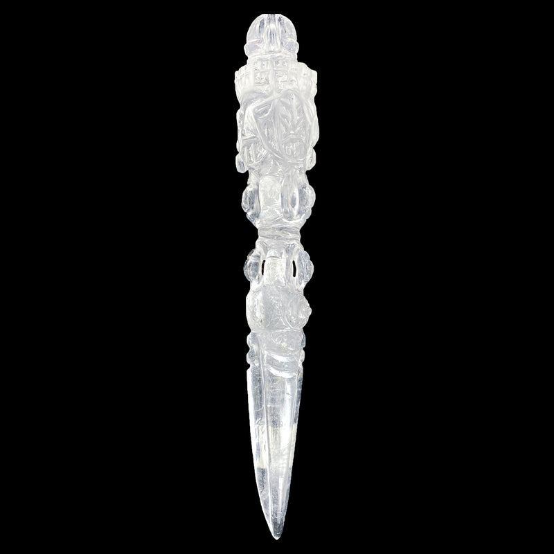 Big Himalayan Quartz Crystal Phurba Carving