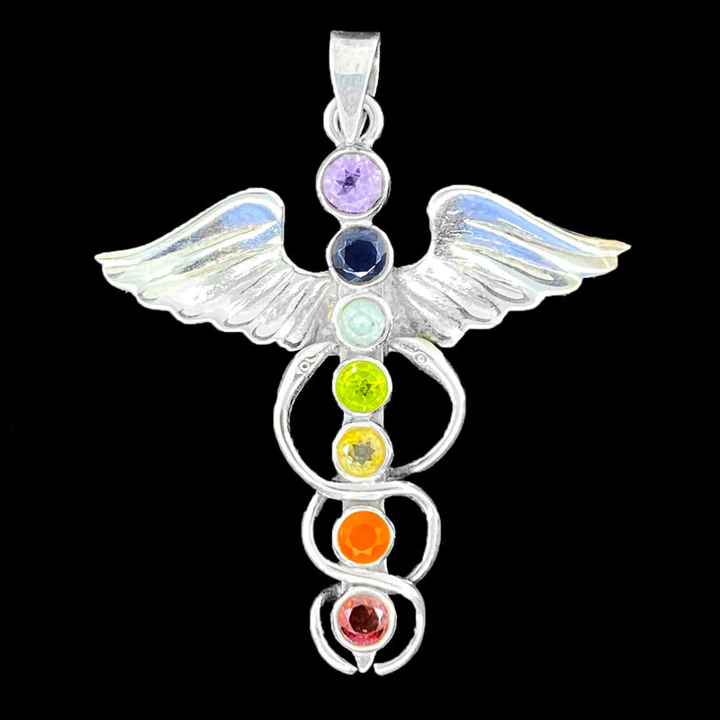 Cadeuceus Chakra Silver pendant
