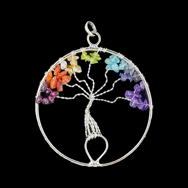 Chakra Tree of Life Pendant - Medium Size