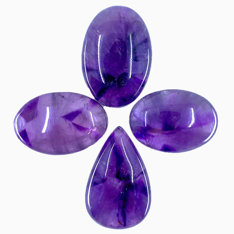 Chevron Amethyst Cabochons