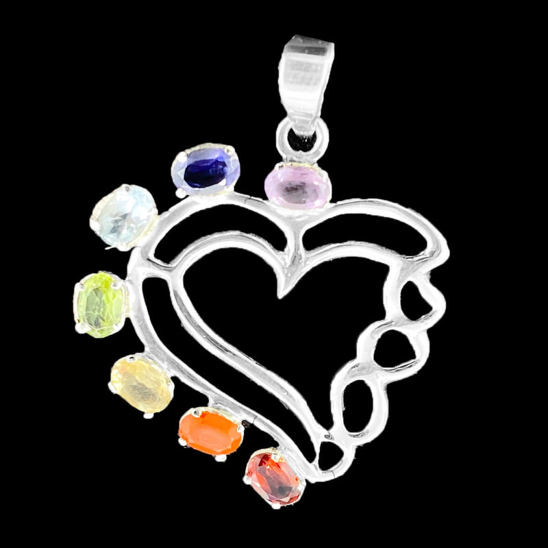 Entangled Heart Chakra Silver Pendant