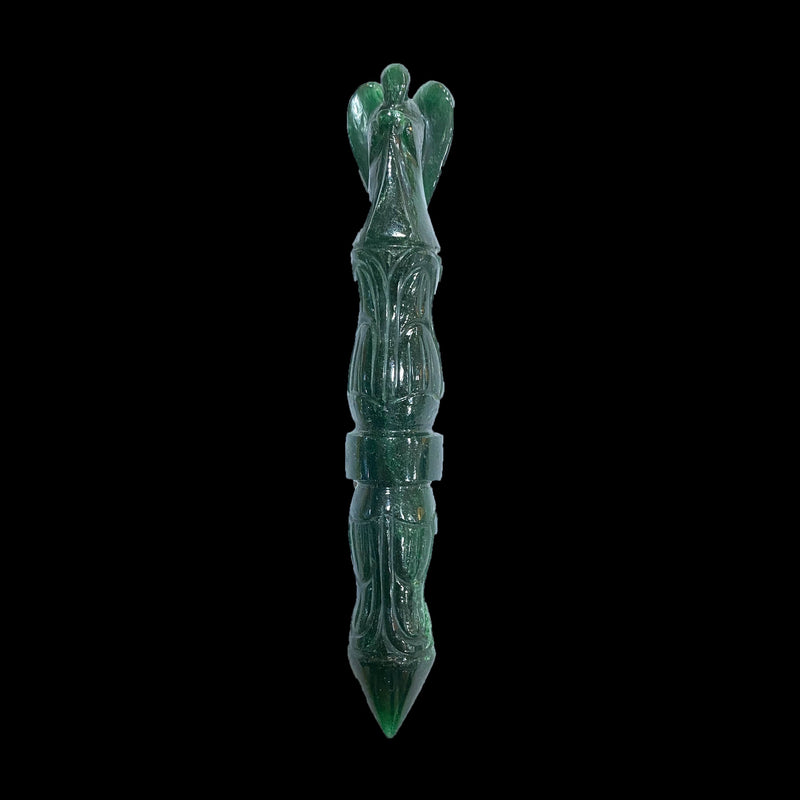 Green Quartz Angel Carving Wand