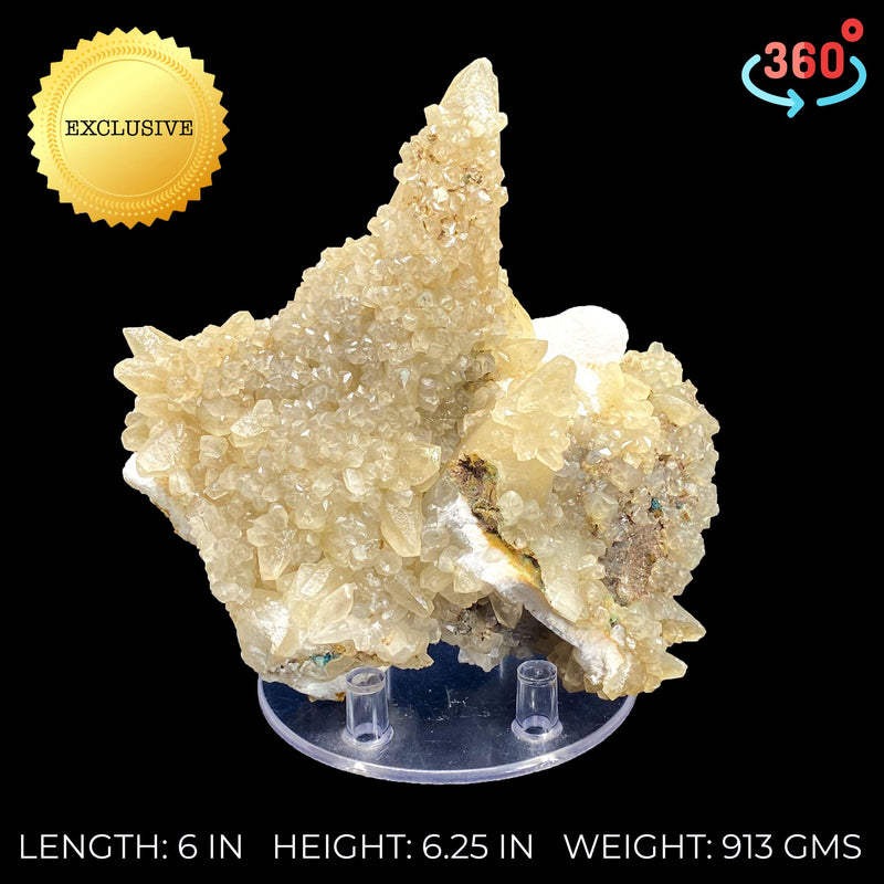 Big Scalenohedral Smokey Calcite on Mordenite Specimen