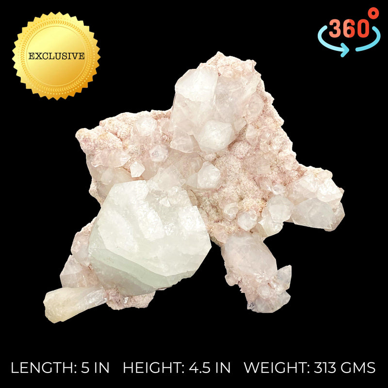 Pinkish Apophyllite on Chalcedony Specimen