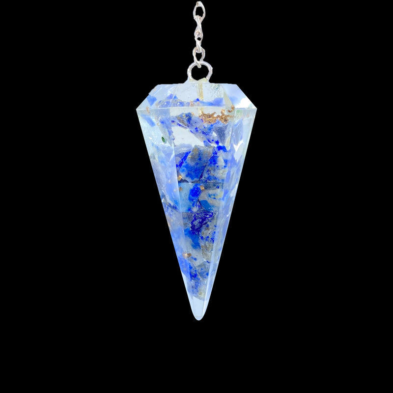 Faceted Orgonite Pendulum - Lapis