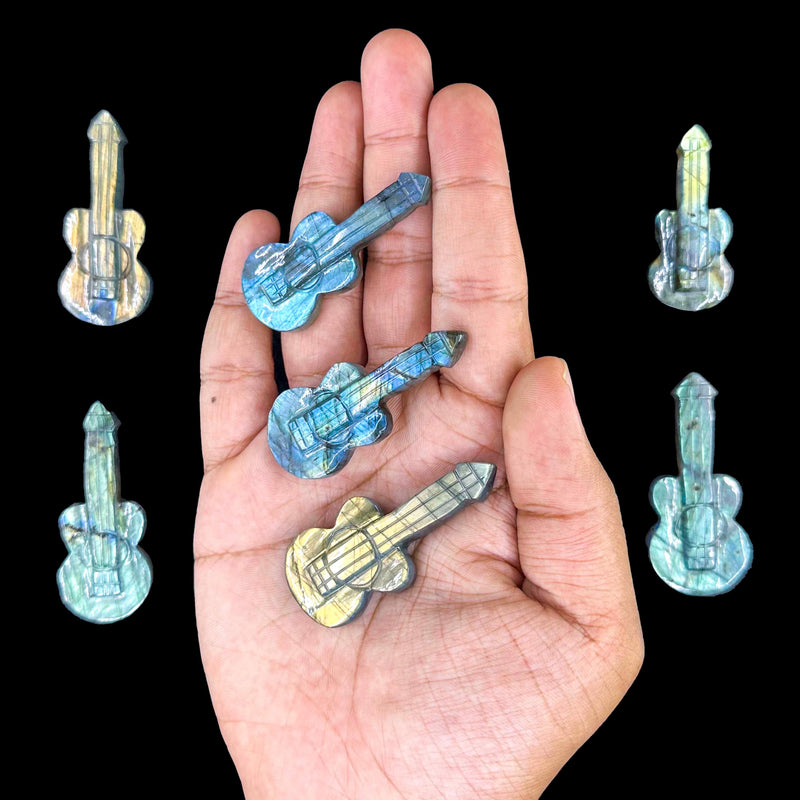 Mini Labradorite Guitar Carvings