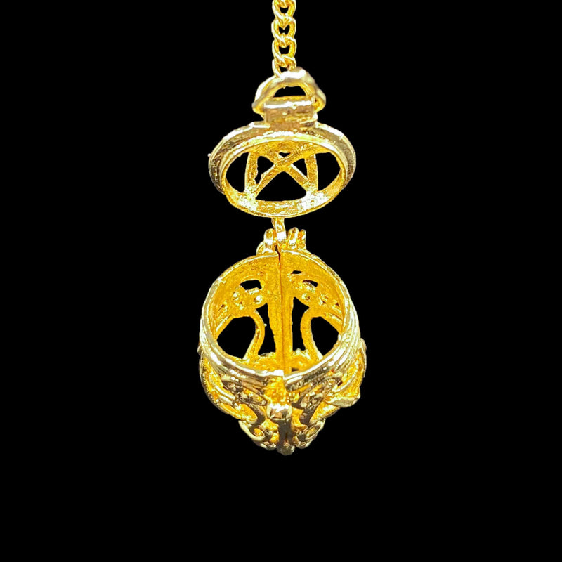 Metal Openable Pentacle Cage Pendulum