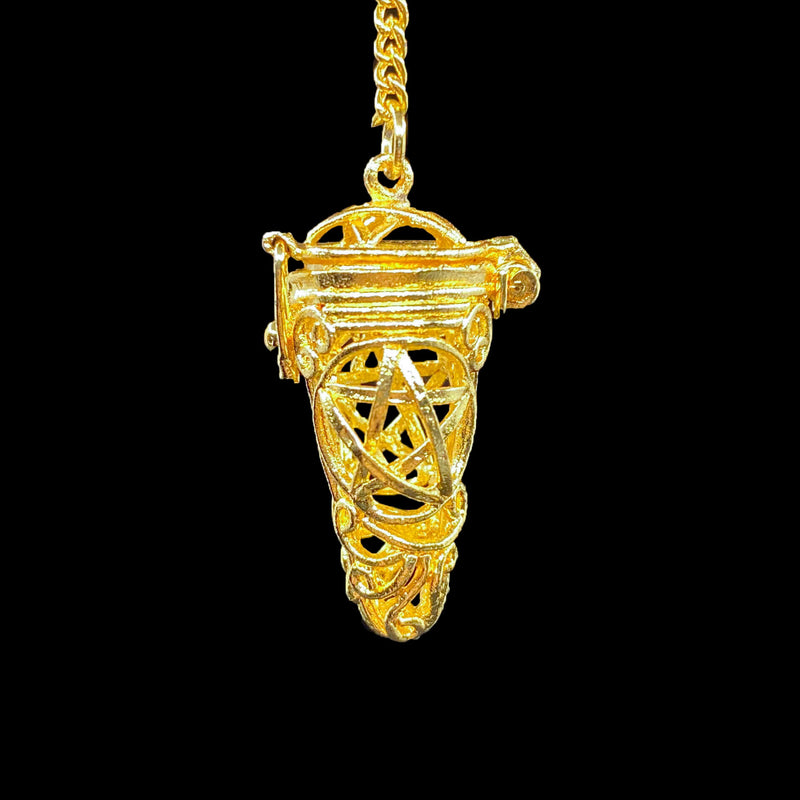 Metal Openable Pentacle Cage Pendulum