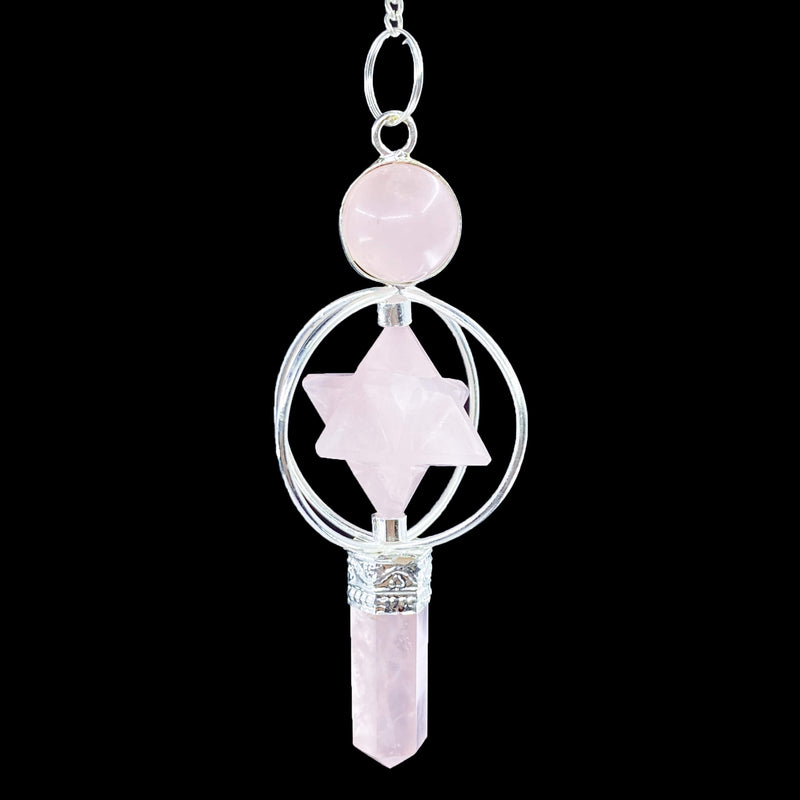 Spinning Star Pendulum - Rose Quartz