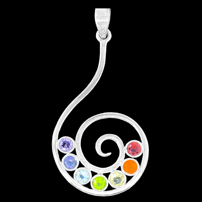 Spiral Chakra Silver Pendant