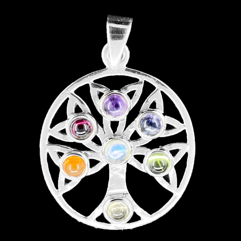 Thick Tree of Life Silver Pendant