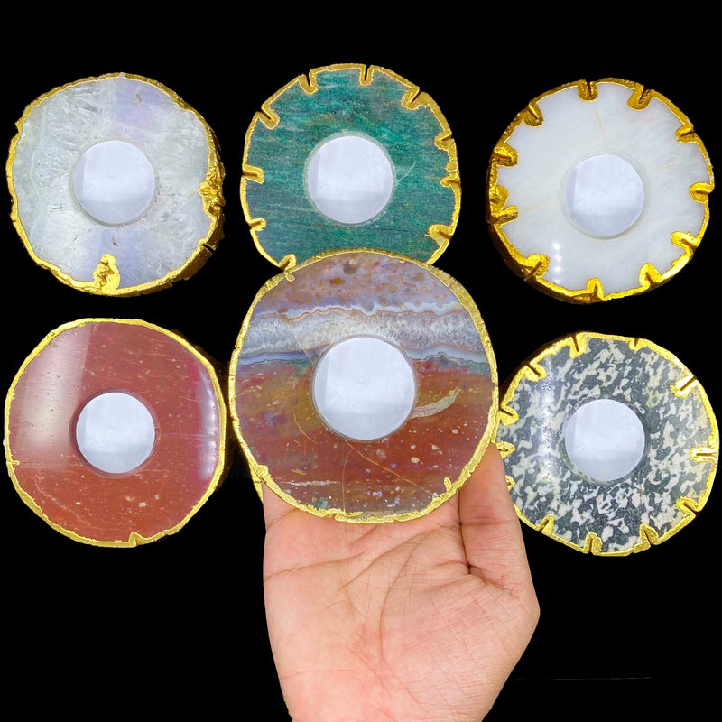 Agate Slice Candle Holder