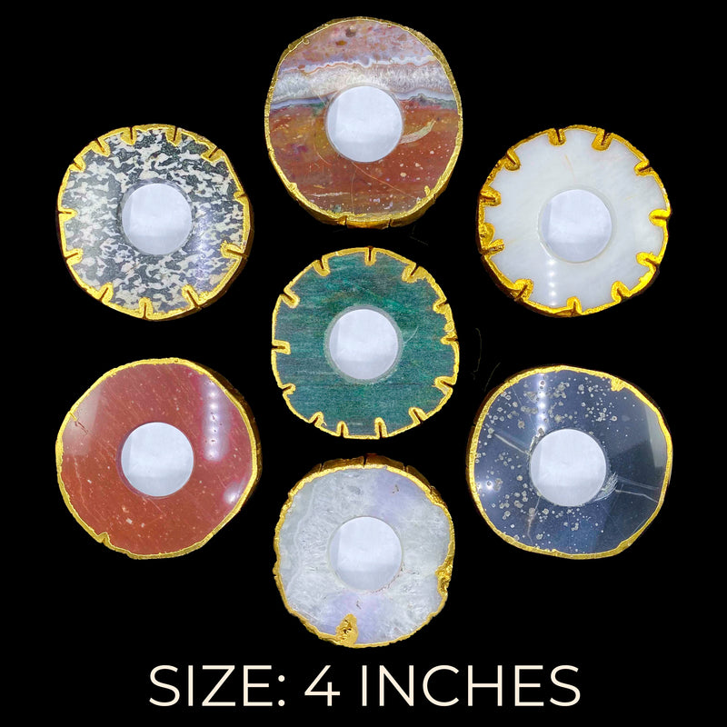 Agate Slice Candle Holder