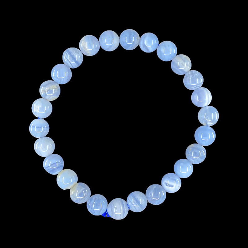 Blue Lace Agate Round Bracelet