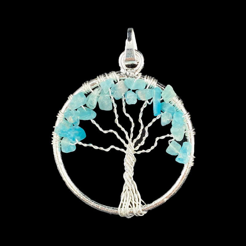 Tree of Life Pendant - Blue Topaz