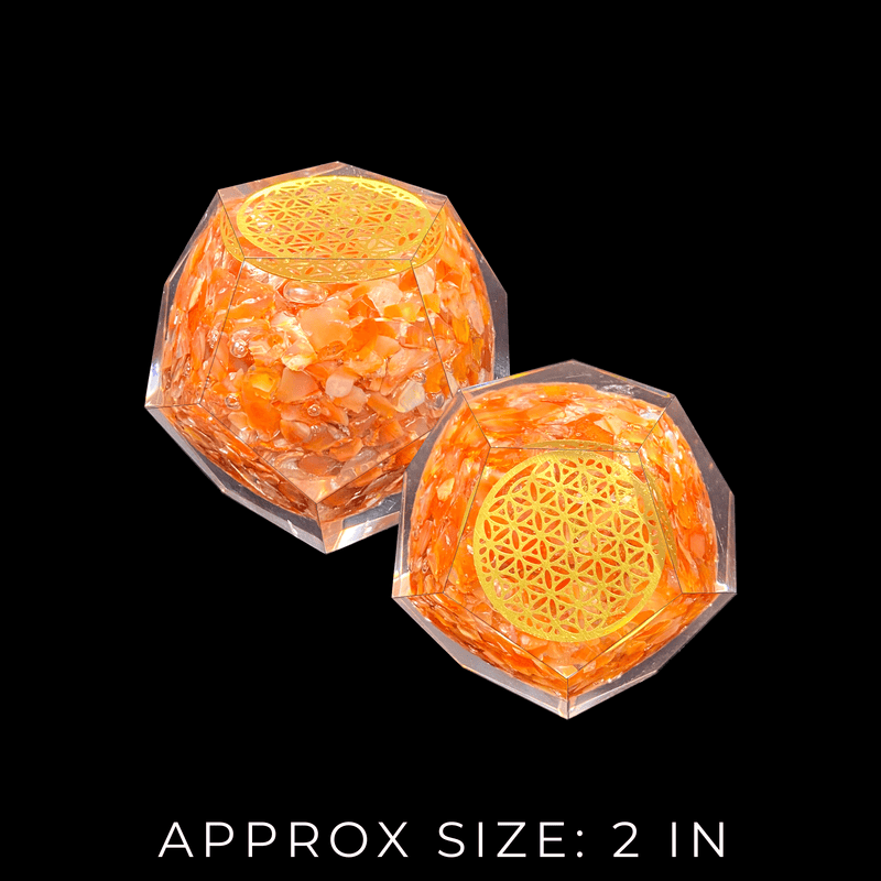 Carnelian Orgonite Faceted Sphere
