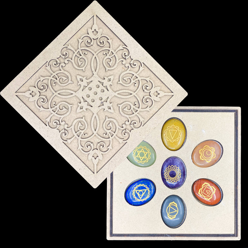 7 Chakra Symbol Set - Filigree Design