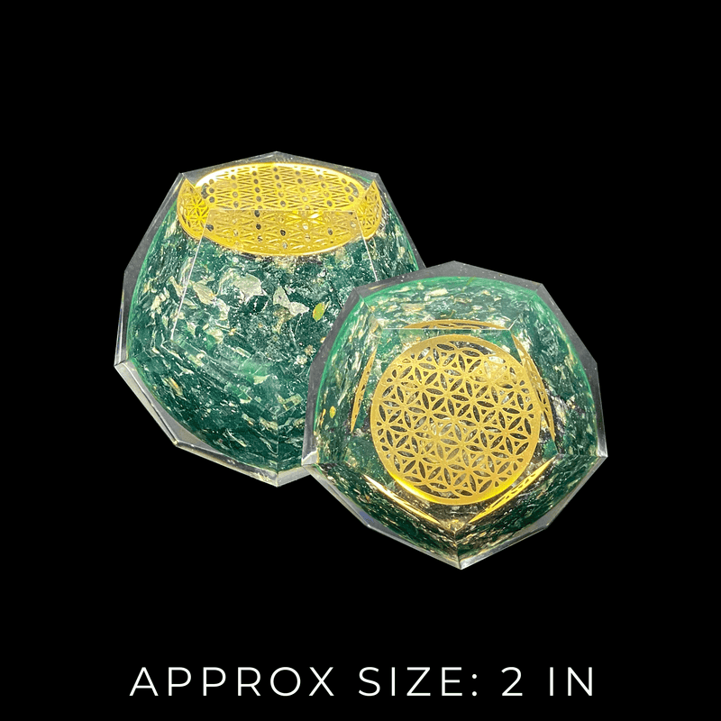 Green Aventurine Orgonite Faceted Sphere