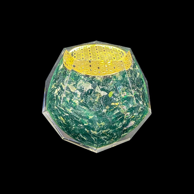 Green Aventurine Orgonite Faceted Sphere