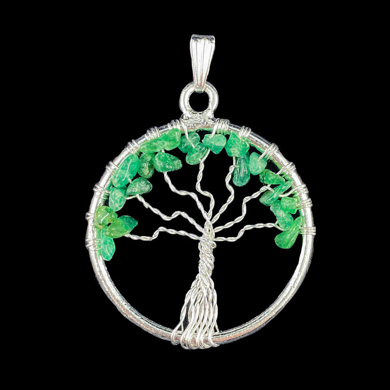 Tree of Life Pendant - Green Aventurine
