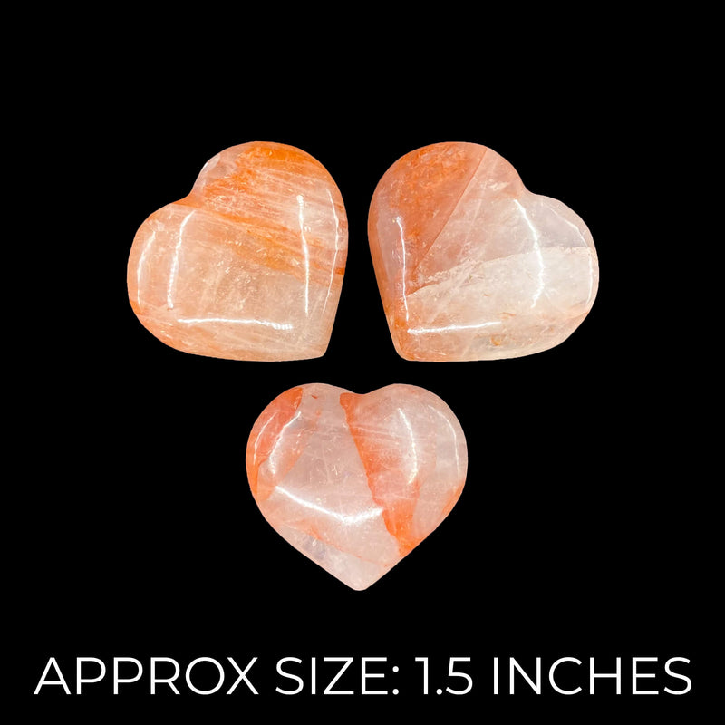 Hematoid Quartz Hearts