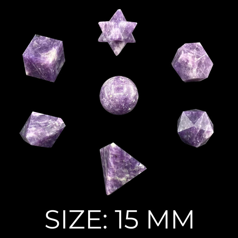 Lepidolite Geometry Set - 7 Pcs
