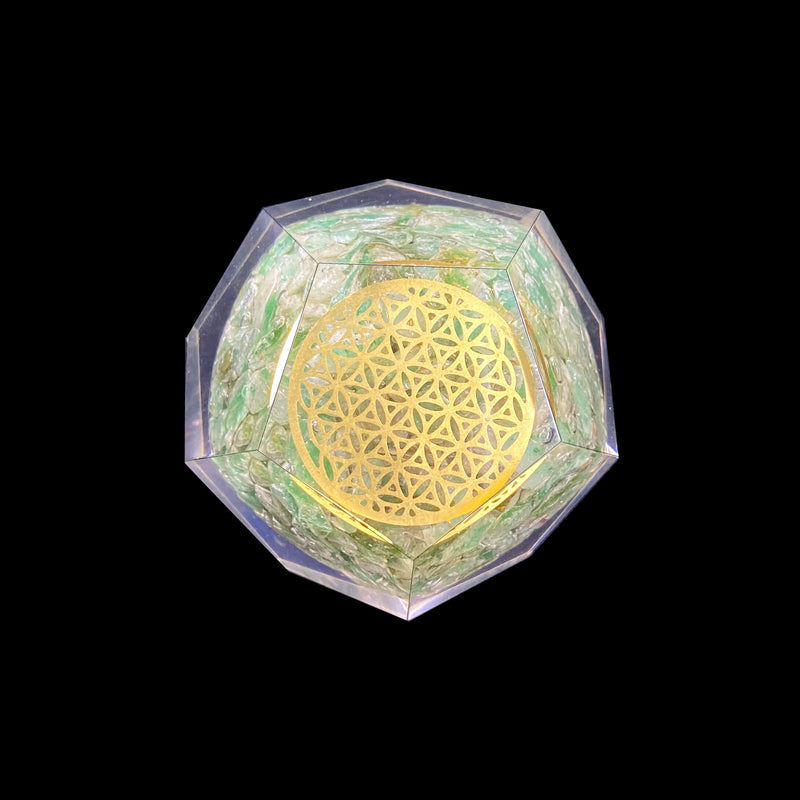 Light Green Aventurine Orgonite Faceted Sphere
