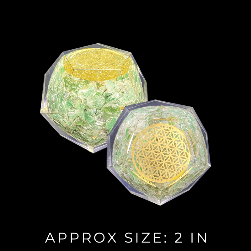 Light Green Aventurine Orgonite Faceted Sphere