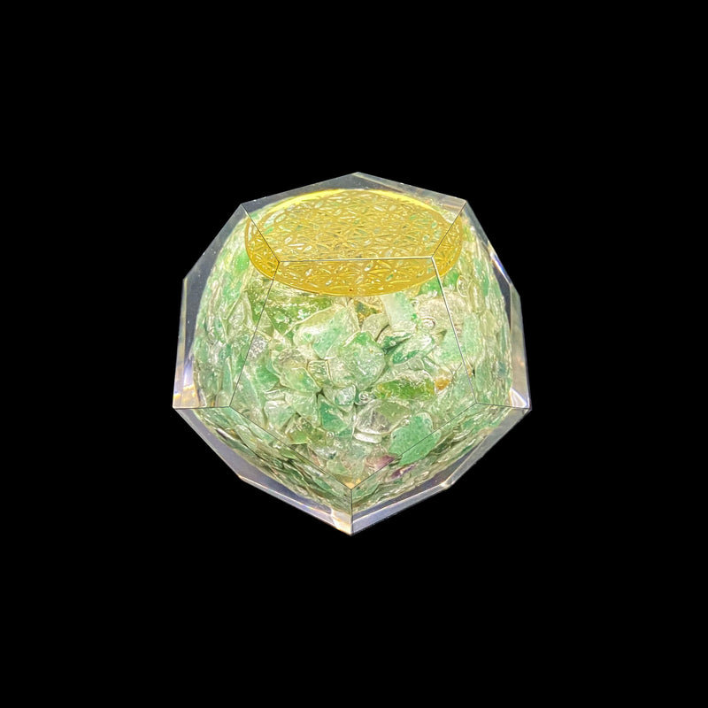 Light Green Aventurine Orgonite Faceted Sphere