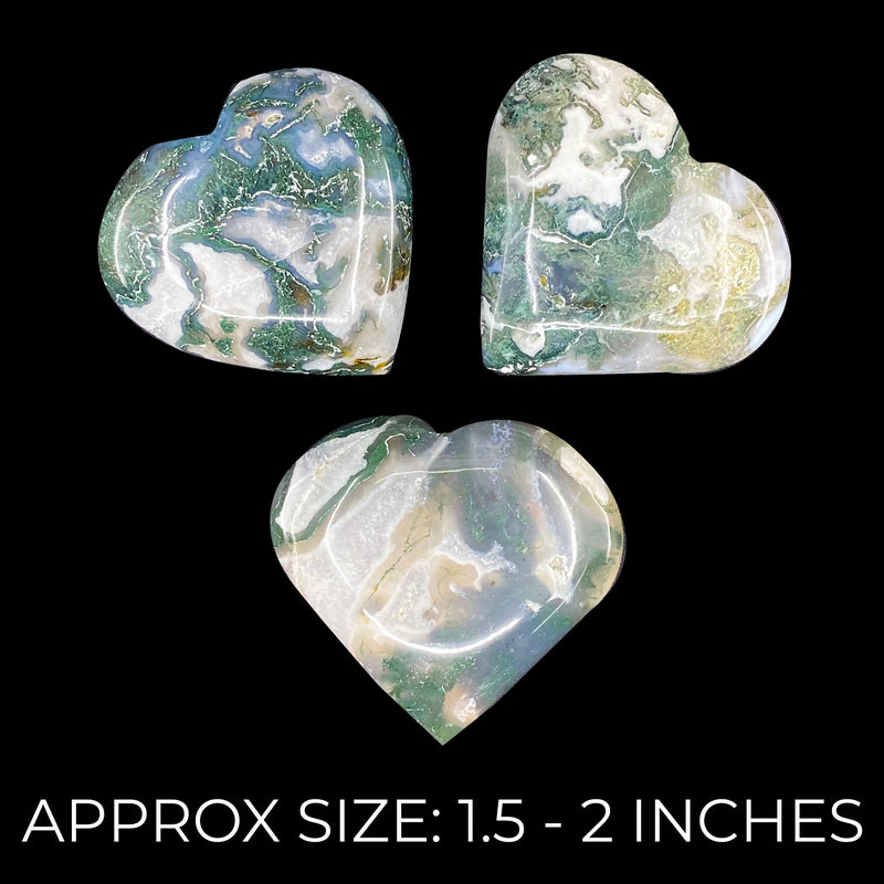 Moss Agate Hearts