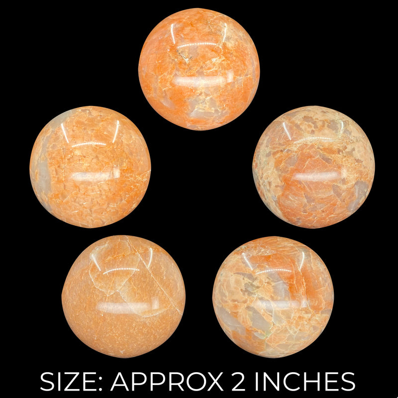Peach Moonstone Spheres