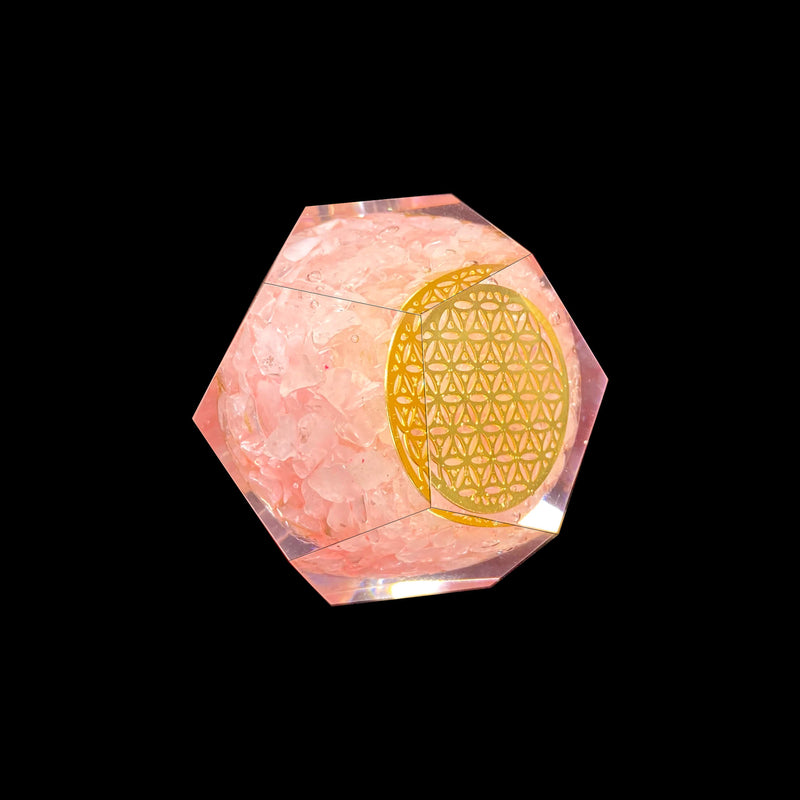 Rose Quartz Orgonite Faceted Sphere