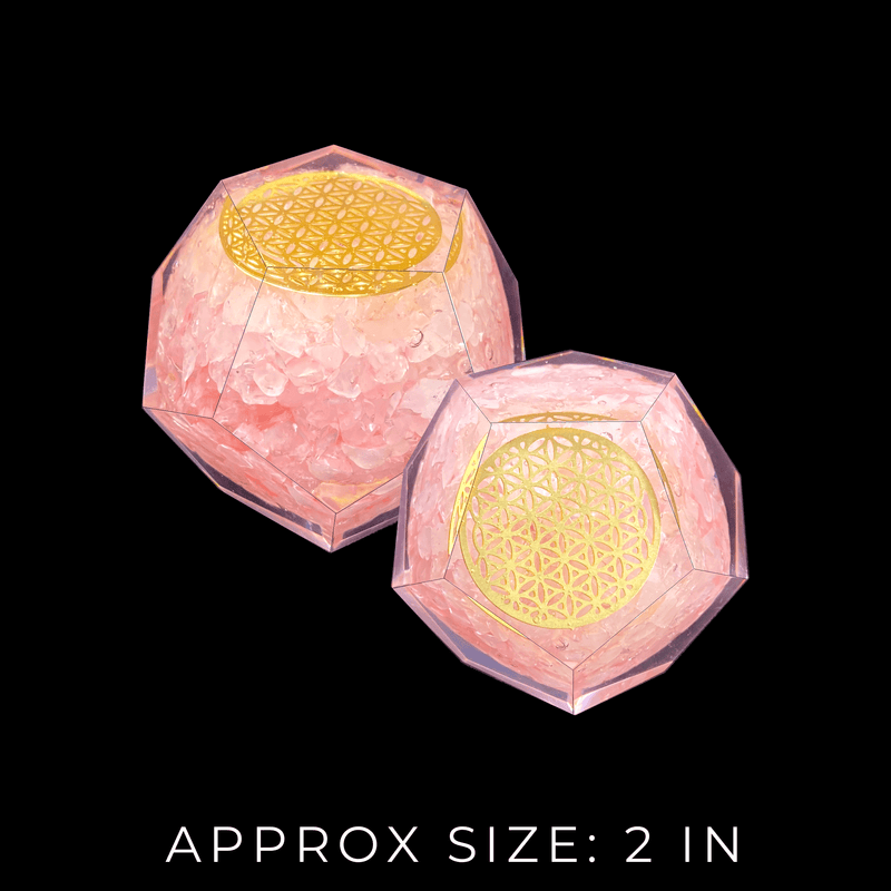Rose Quartz Orgonite Faceted Sphere