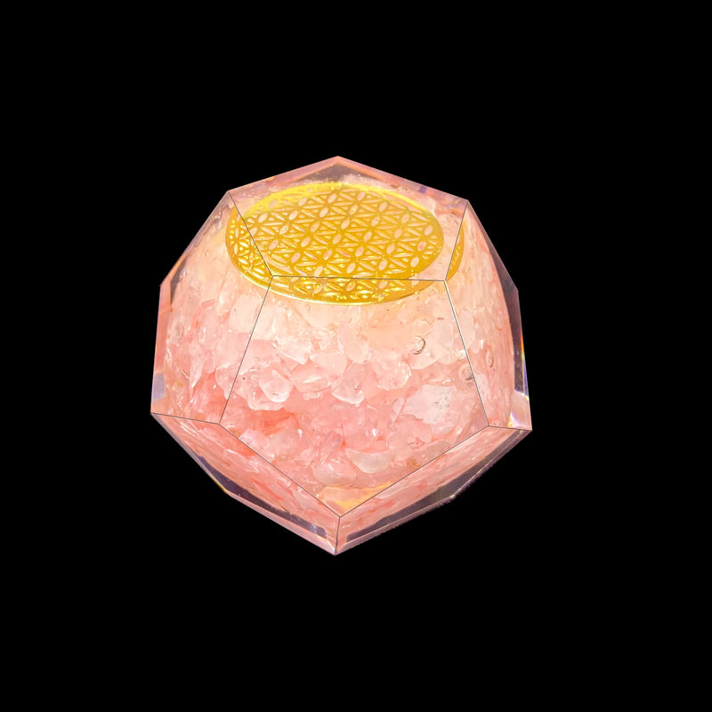 Rose Quartz Orgonite Faceted Sphere